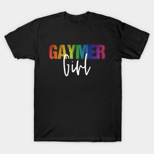 Rainbow Lesbian Pride Gaymer Girl Gay Gamer Girl T-Shirt